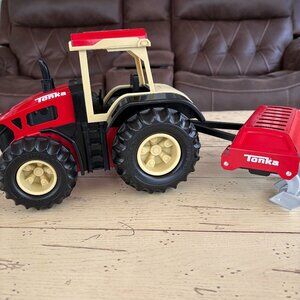 Tonka Steel Classics Retro Cab Tractor with Red Plow